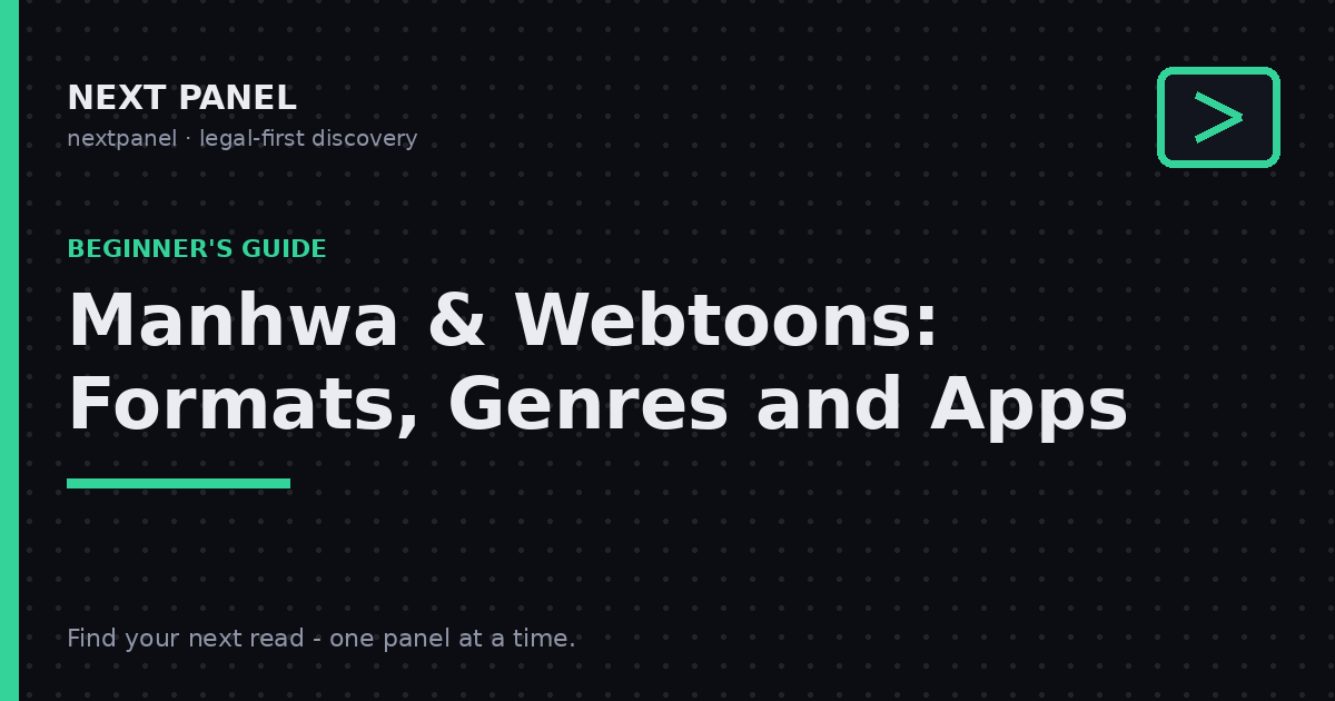 Next Panel cover card: beginner's guide to manhwa and webtoons