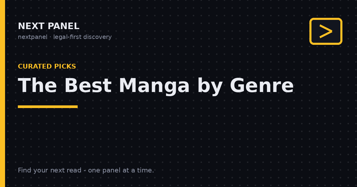 Next Panel cover card: the best manga by genre