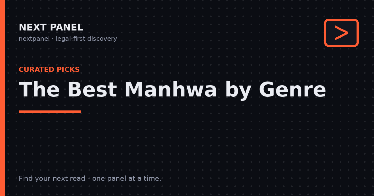 Next Panel cover card: the best manhwa by genre