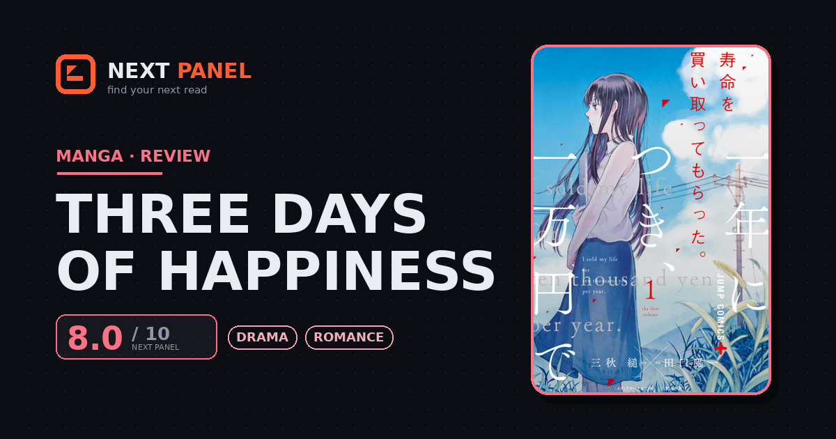 Three Days of Happiness cover - Next Panel review
