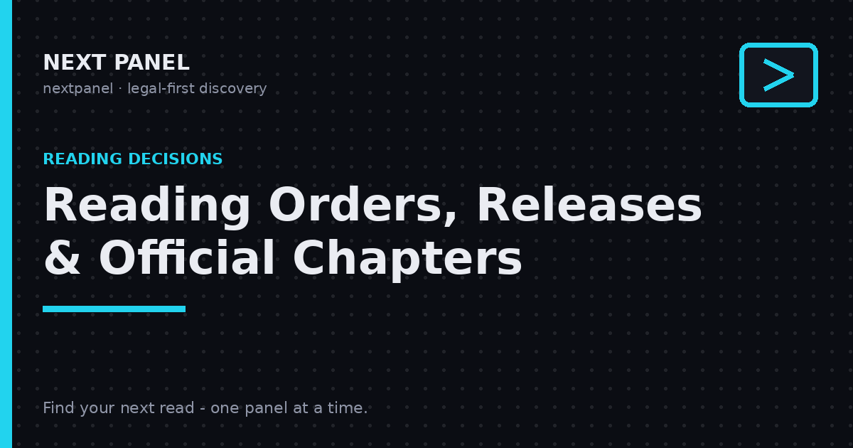Next Panel cover card: reading orders, releases and official chapters
